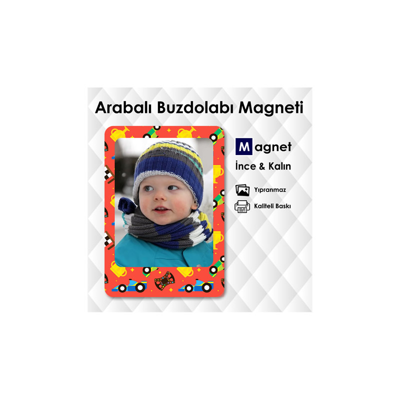 Araba Çerçeveli Bebek Magnetleri