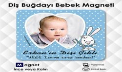 Diş Buğdayı Temalı Kare Magnet