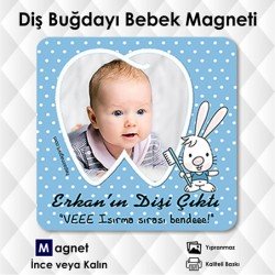 Diş Buğdayı Temalı Kare Magnet