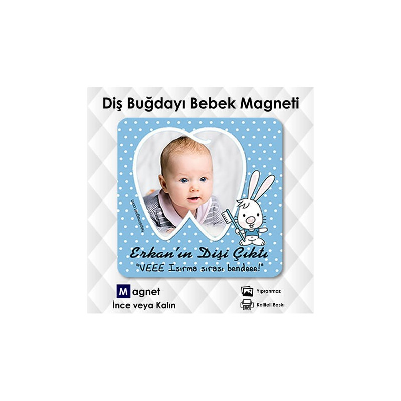 Diş Buğdayı Temalı Kare Magnet