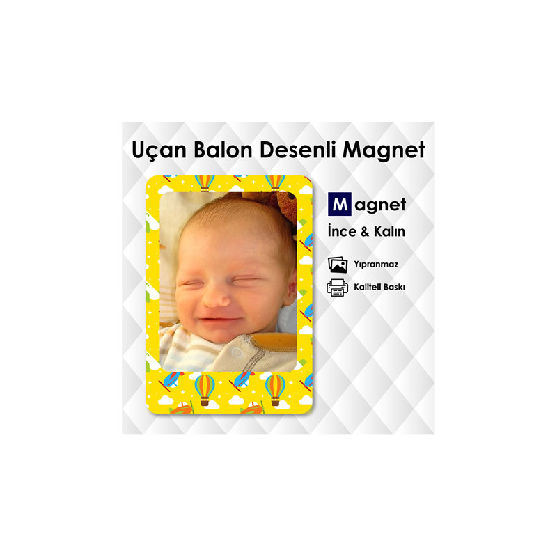 Uçan Balon Desenli Magnet Bebek Süsleri