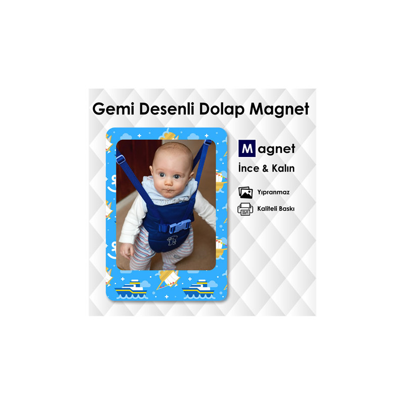 Gemi Desenli Bebek Buzdolabı Magneti