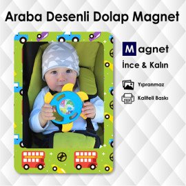 Araba Desenli Bebek Buzdolabı Süsü