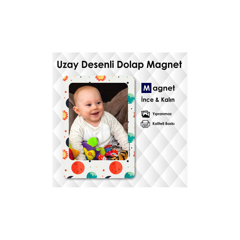 Uzay Dolap Magneti Fotoğraflı Model
