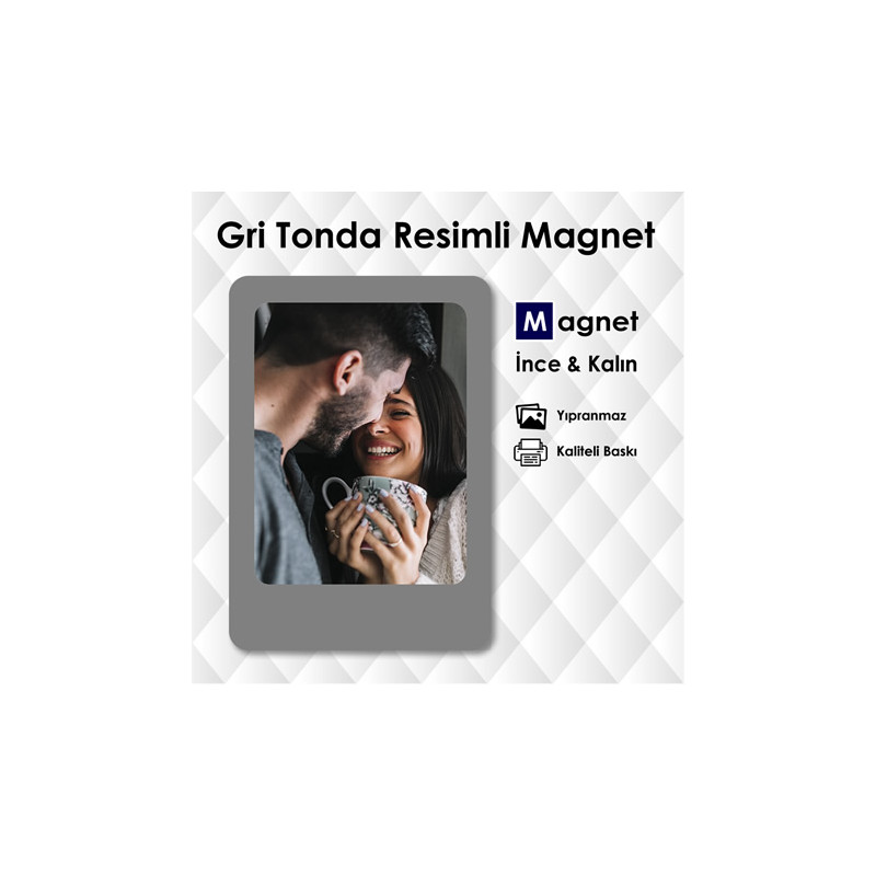 Gri Tonda Resimli Dolap Süsü