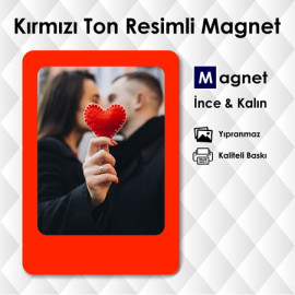 Kırmızı Tonda Dolap Süsleme Magneti