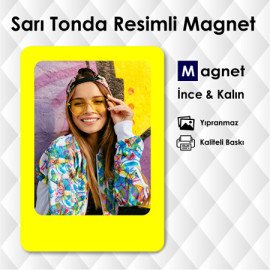 Sarı Tonda Resimli Dolap Magnetleri