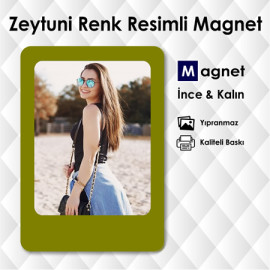 Zeytuni Renk Resimli Magnet Hediyelik