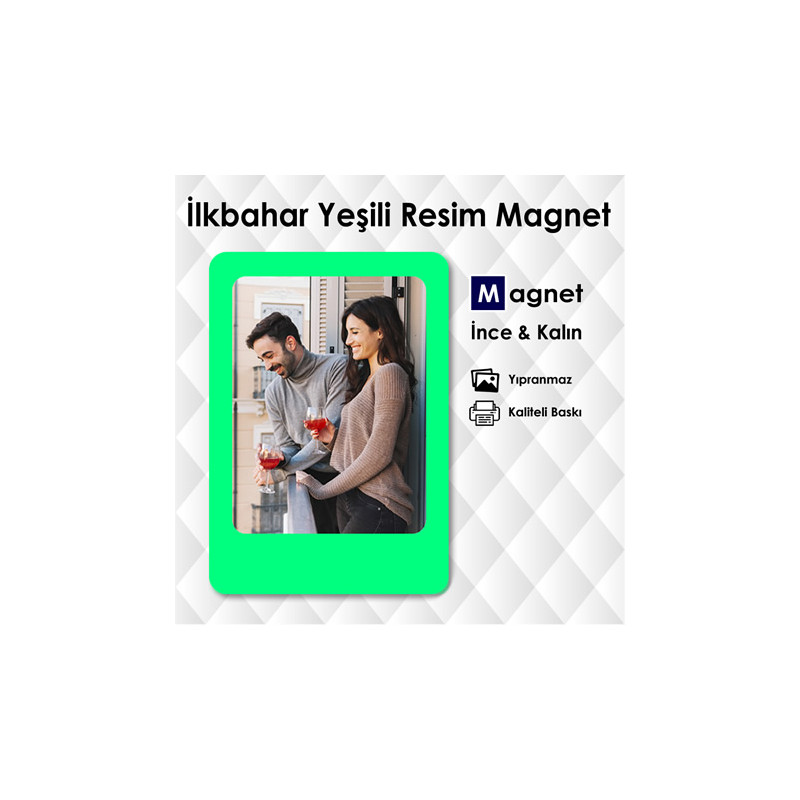 İlkbahar Yeşili Fotolu Magnet