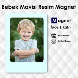 Bebek Mavisi Buzdolabı Süsü Resimli Magnet