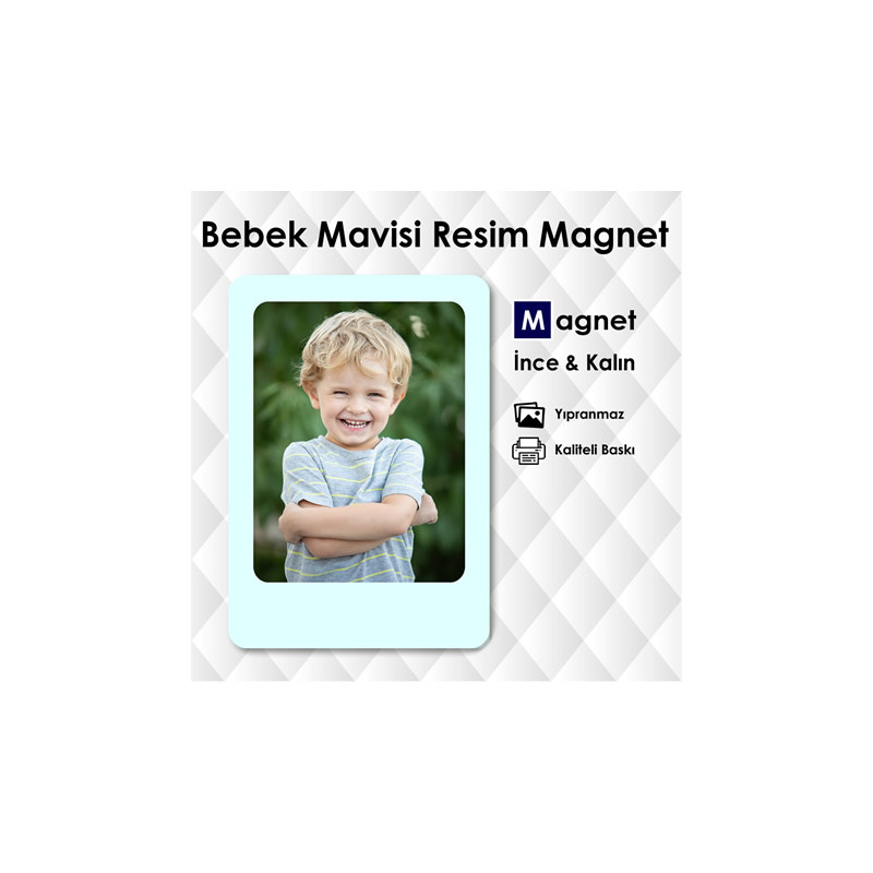 Bebek Mavisi Buzdolabı Süsü Resimli Magnet