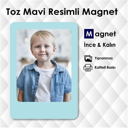 Toz Mavi Resimli Dekoratif Dolap Süsleri