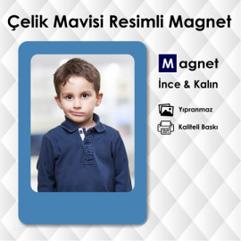 Çelik Mavisi Renkde Magnet Hediye