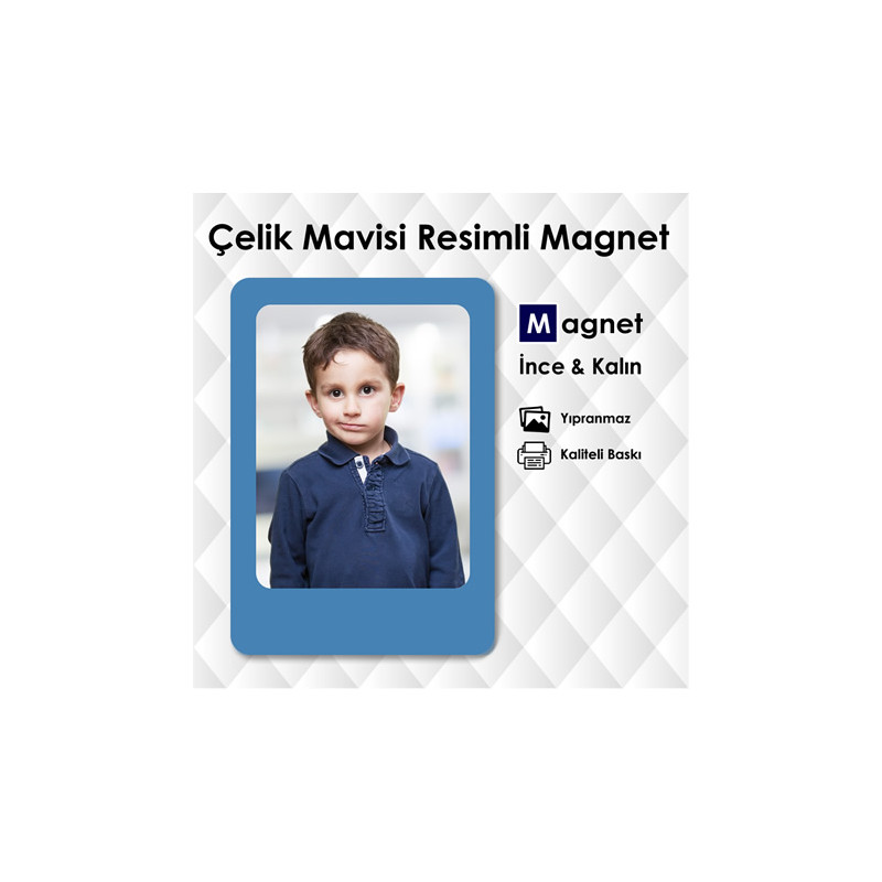 Çelik Mavisi Renkde Magnet Hediye