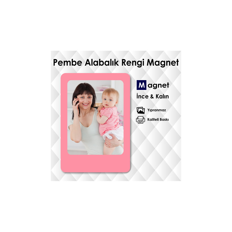 Pembe Alabalık Rengi Resimli İsimli Buzdolabı Magneti