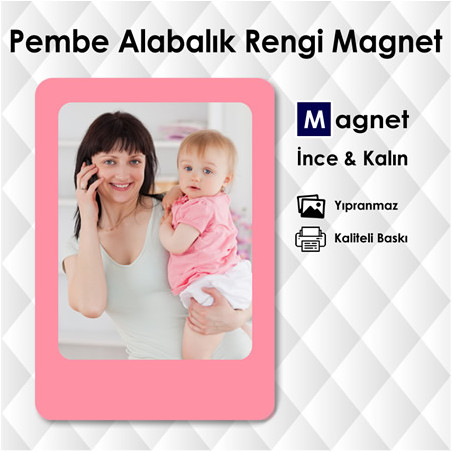 Pembe Alabalık Rengi Resimli İsimli Buzdolabı Magneti