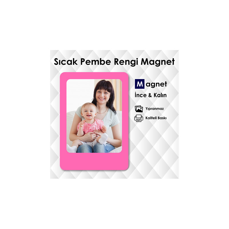 Sıcak Pembe Buzdolabı İsim Magneti