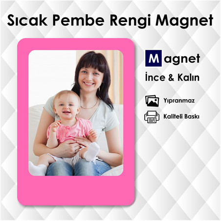 Sıcak Pembe Buzdolabı İsim Magneti