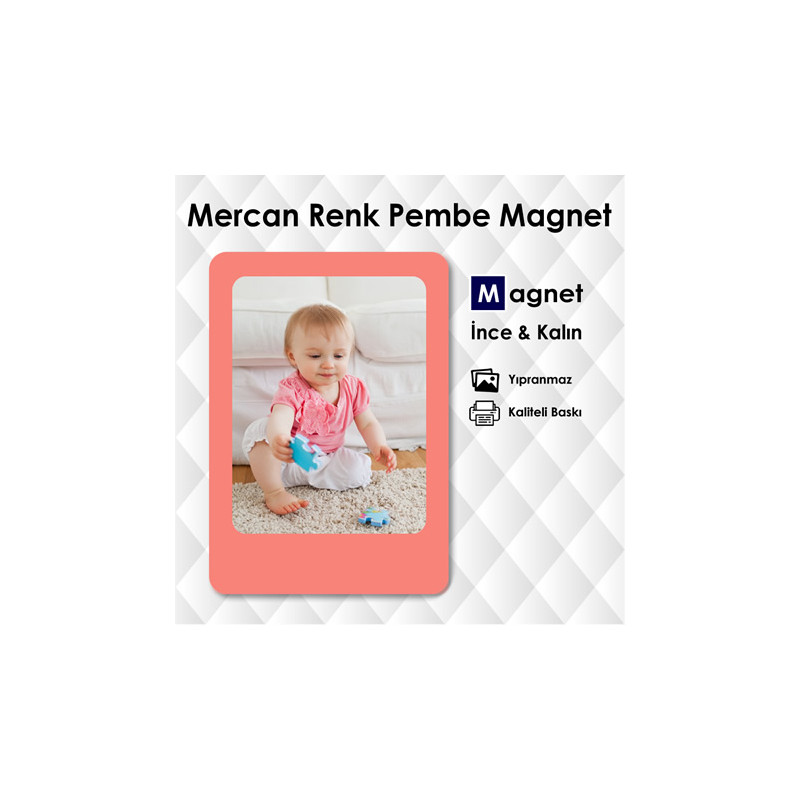 Mercan Rengi Pembe Buzdolabı Süsleri Magnet