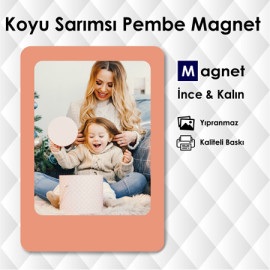 Koyu Sarımsı Pembe Buzdolabı Süsleri İsimli Magnet