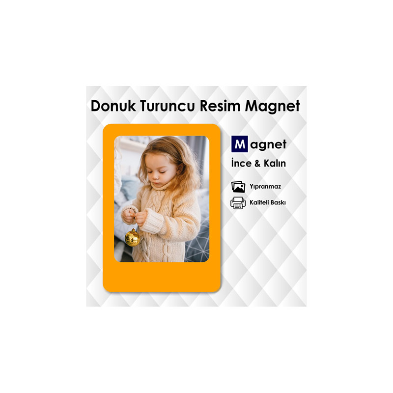 Donuk Turuncu Resimli İsimli Dolap Magnetleri