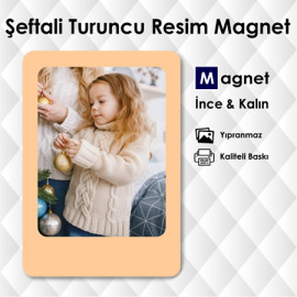 Şeftali Turuncu Renk Buzdolabı Resim Magnetleri