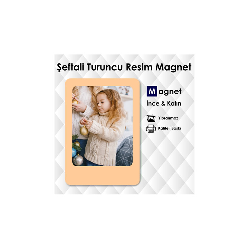Şeftali Turuncu Renk Buzdolabı Resim Magnetleri