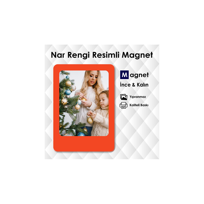 Nar Rengi Buzdolabı İsim Magneti