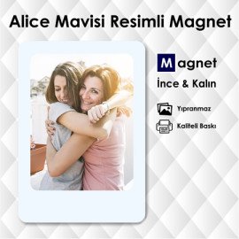 Alice Mavisi Resimli Hediyelik Magnet