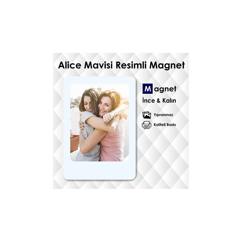 Alice Mavisi Resimli Hediyelik Magnet
