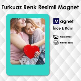 Turkuaz Renk Resimli Buzdolabı Magneti