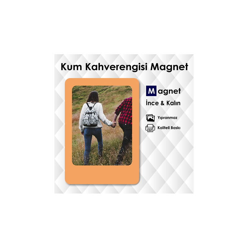 Kum Kahverengisi Resimlik Hediyelik Magnet