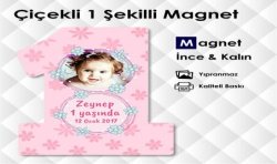 Çiçekli 1 Yaş Hediyelik Magnet