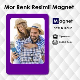 Mor Renk Fotoğraflı Magnet Modeli