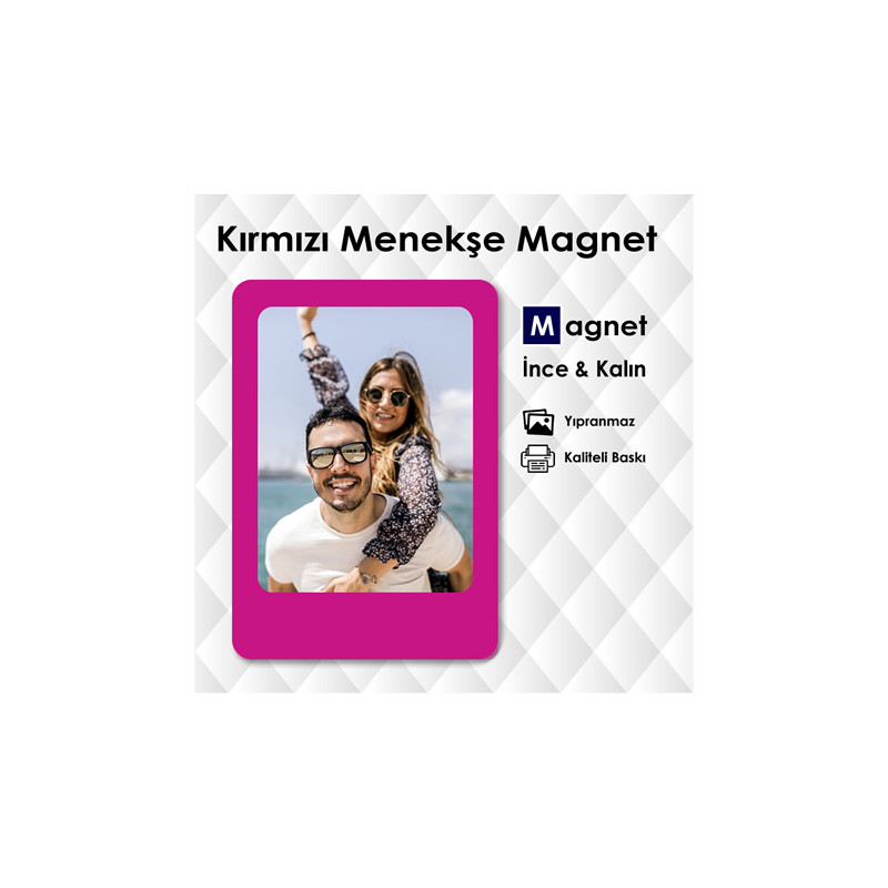 Kırmızı Menekşe Buzdolabı Magneti Fotoğraf
