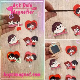 Aşk Dolu Magnetler Ahşap Objeler