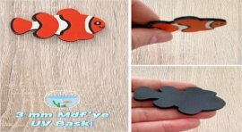 Palyaço Balığı Ahşap Magnet