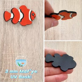 Palyaço Balığı Ahşap Magnet