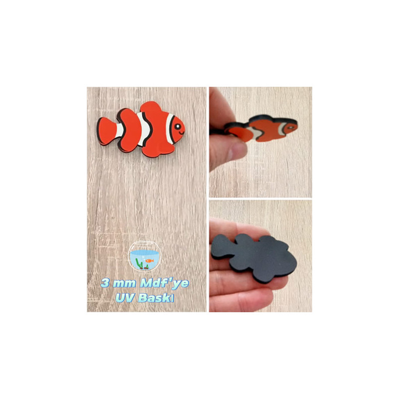 Palyaço Balığı Ahşap Magnet