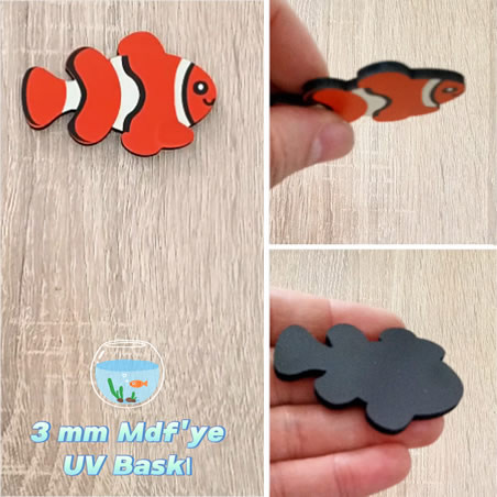 Palyaço Balığı Ahşap Magnet