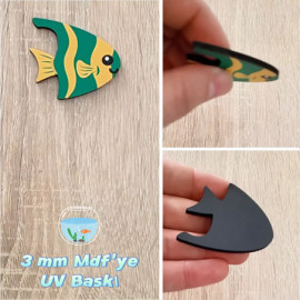 Balık Figürü Ahşap Magnet