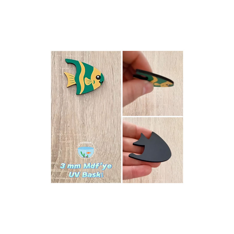 Balık Figürü Ahşap Magnet