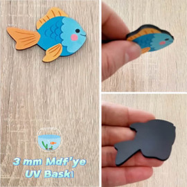 Mavi Balık Figürü Ahşap Magnet