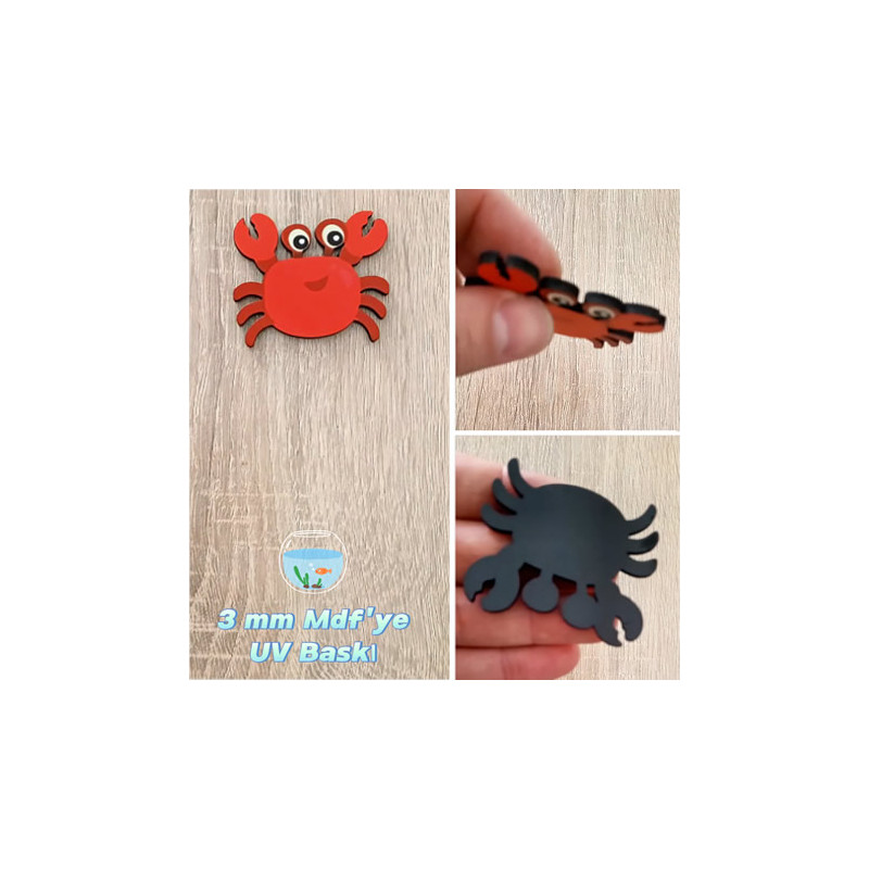 Yengeç Figürü Ahşap Magnet