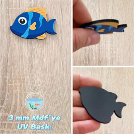 Tropikal Balık Ahşap Magnet