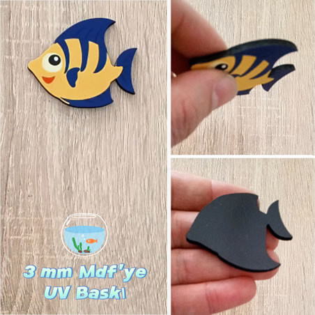 Tropikal Sarı Balık Ahşap Magnet Tropikal Sarı Balık Ahşap Magnet
