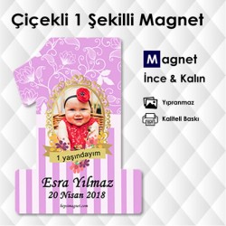 Kız Bebek 1 Yaş Dolap Süsleri Magneti