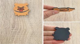 Sevimli Köpek Ahşap Magnet