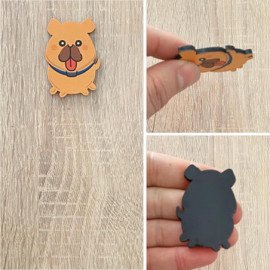 Sevimli Köpek Ahşap Magnet