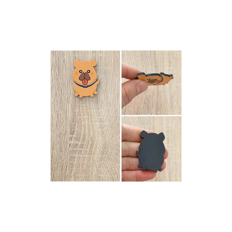 Sevimli Köpek Ahşap Magnet
